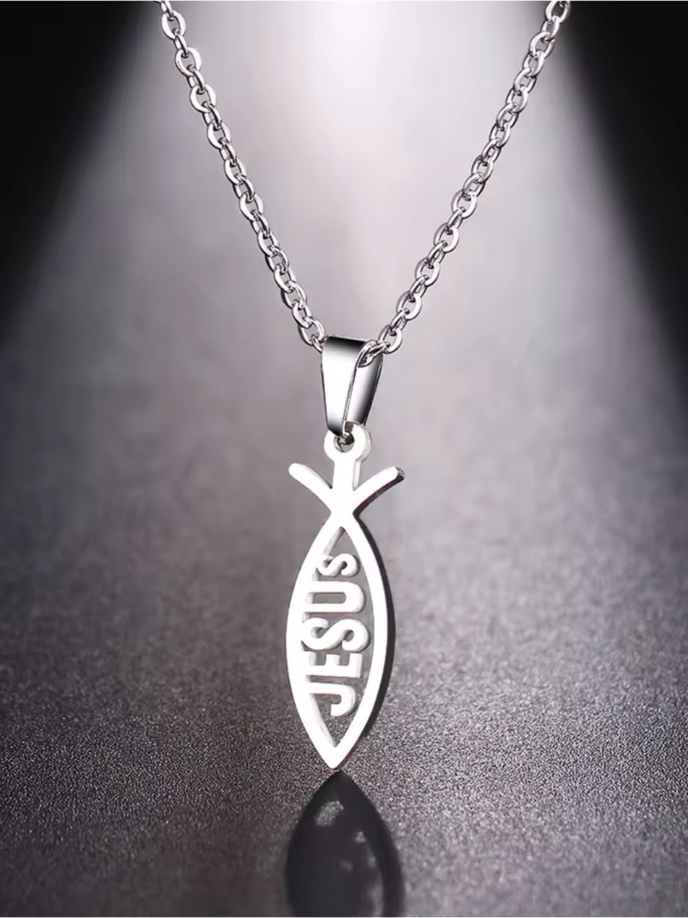 Gold Jesus Fish Pendant Necklace - Christian  Women’s Jewelry